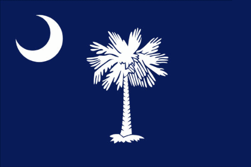 South Carolina crescent moon and palmetto tree symbol